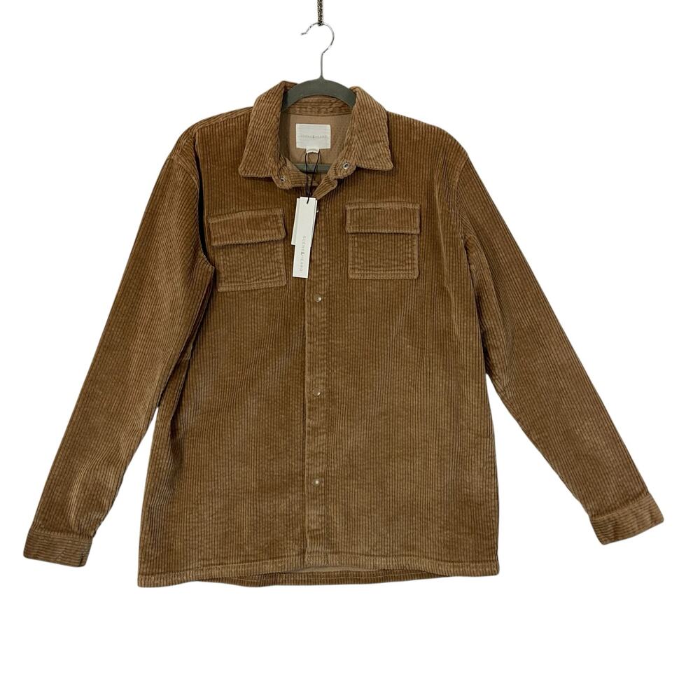 Scene and Heard Brown Corduroy Boys Shacket Overshirt Snap Button Size 18/20